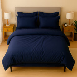 Juego de duvet más plumón azul noche