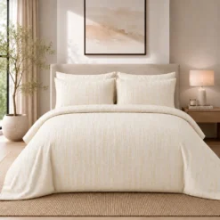 Duvet + Fundas Jacquard 300 Hilos Polialgod n Arena L neas Finas Casa LiLe