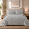 Duvet + Fundas Jacquard 300 Hilos Polialgod n Gris L neas Finas Casa LiLe
