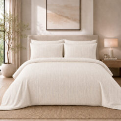 Duvet + Fundas Jacquard 300 Hilos Polialgodón Marfil Líneas Finas