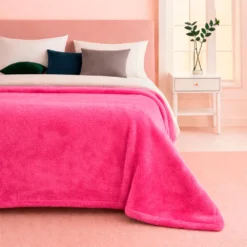 Cobija piel de conejo sint tica Fucsia Casa LiLe