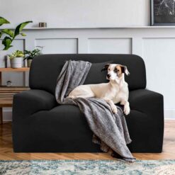 Protector de sofá premium negro un (1) puesto