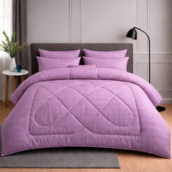 Plumón Lila Embozado Premium + Set Fundas