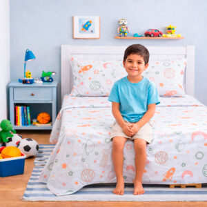 Juego de Sábanas Polialgodón Espacio - Niño