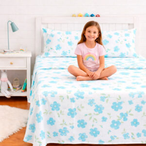 Juego de Sábanas Polialgodón Flores - Niña