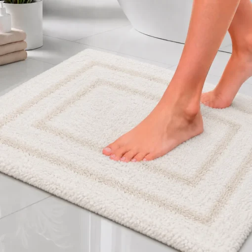 Tapete de Ba o Beige 100% Algod n 900gr 40x60cm Dise o Marco Casa LiLe