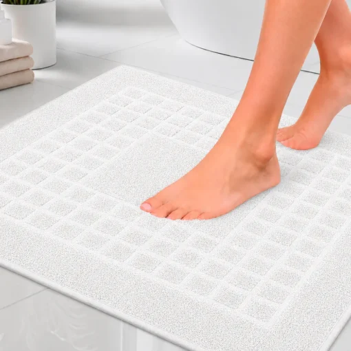 Tapete de Ba o Blanco 100% Algod n 1000G | 50 x 50 cm Casa LiLe