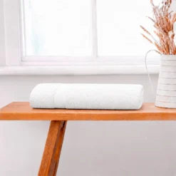 Toalla de Cuerpo Blanca 100% Algod n 640G | Dise o ZigZag 70x140 cm Casa LiLe