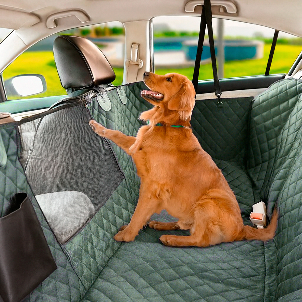 Protector para silla trasera impermeable premium verde militar