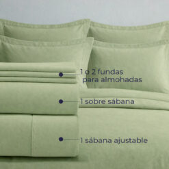 Alternative view of Juego de Sábanas Verde Oliva