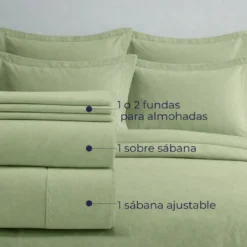 Juego de S banas Verde Oliva Casa LiLe