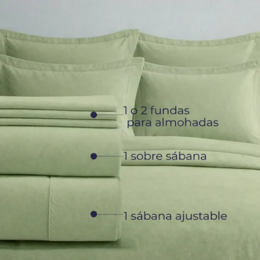 Juego de S banas Verde Oliva Casa LiLe
