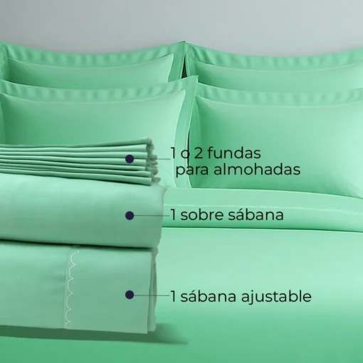 Juego de S banas Verde Menta Casa LiLe