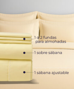 Juego de sábanas algodón beige