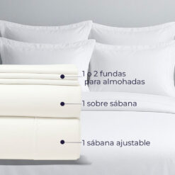 Juego de sábanas algodón blanco