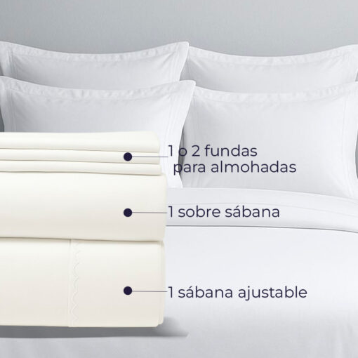 Juego de sábanas algodón blanco