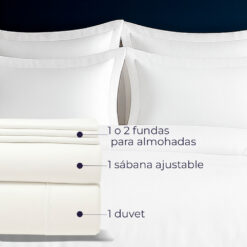 Alternative view of Juego de Duvet 300 hilos blanco