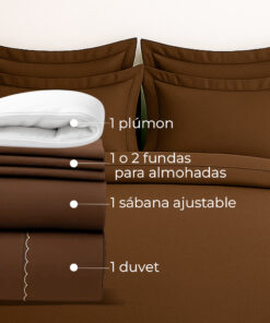 juego de duvet más plumón café