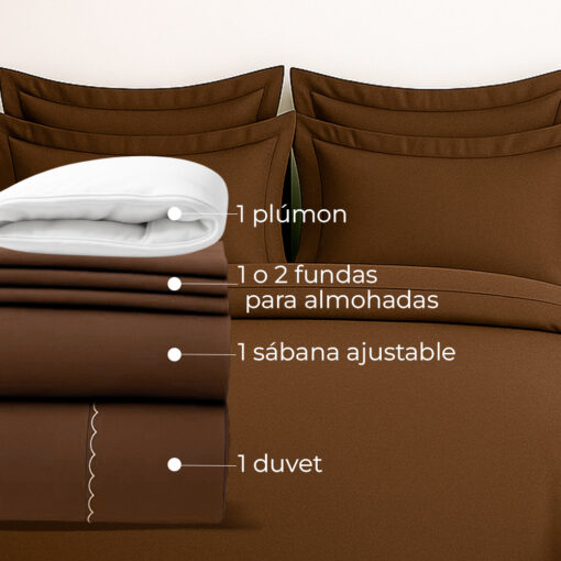 juego de duvet más plumón café