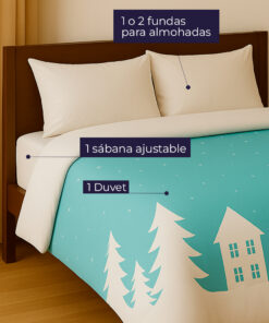 Alternative view of Duvet Navideño Doble Faz – Invierno Azul