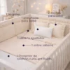 Combo Dulces Sue os Peque n Beige Set Completo de Cuna con Bumper + Juego de S banas + Almohada + Cojines + Protector Antifluido Casa LiLe