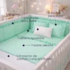 Combo Dulces Sue os Peque n Verde Set Completo de Cuna con Bumper + Juego de S banas + Almohada + Cojines + Protector Antifluido Casa LiLe