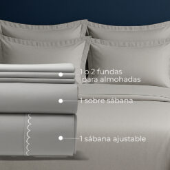 Alternative view of Juego de Sábanas 300 Hilos Gris