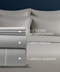 Alternative view of Juego de Sábanas 300 Hilos Gris