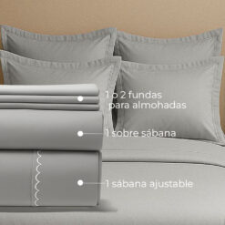 Juego de sábanas gris