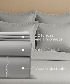 Juego de sábanas gris