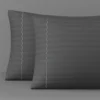 Combo Fresh Gris Oscuro Premium + Juego de S banas + Colcha Negro-Gris en Microfibra Casa LiLe