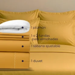 Combo: juego de duvet oro + plum n Casa LiLe
