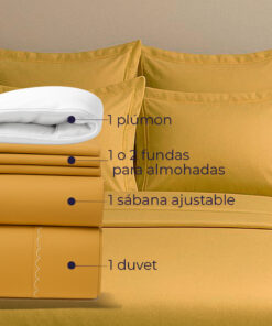 juego de duvet más plumón oro