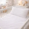 Juego de s banas blanco con bordado azul para cuna Casa LiLe