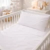 Juego de s banas blanco con bordado blanco para cuna Casa LiLe