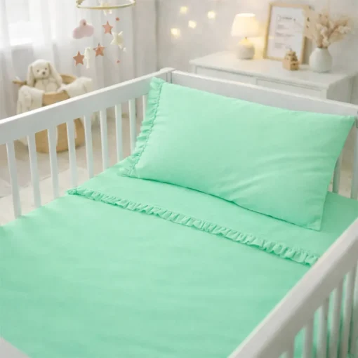 Juego de s banas verde con boleros para cuna Casa LiLe