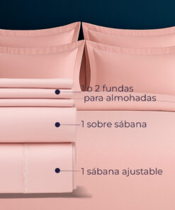 Alternative view of Juego de Sábanas 300 Hilos Palo Rosa