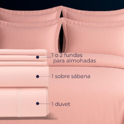 Alternative view of Juego de Duvet de 300 Hilos Palo Rosa