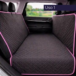 Alternative view of Protector impermeable para silla trasera o baúl 3 en 1 borde rosado