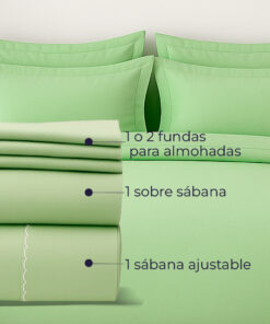Juego de sabanas verde manzana