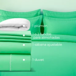 Combo: juego de duvet verde menta + plum n Casa LiLe