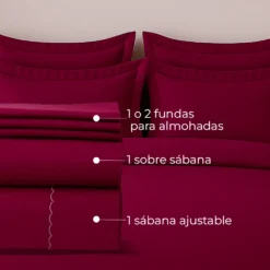 Juego de s banas vinotinto Casa LiLe