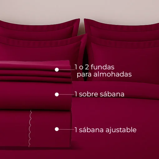 Juego de s banas vinotinto Casa LiLe
