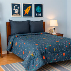 Alternative view of Cubrelecho Infantil Astronautas y Cohetes