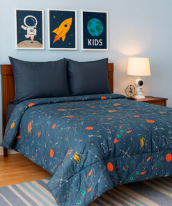 Alternative view of Cubrelecho Infantil Astronautas y Cohetes