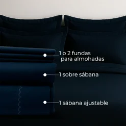 Juego de S banas Hoteleras Azul Noche Casa LiLe