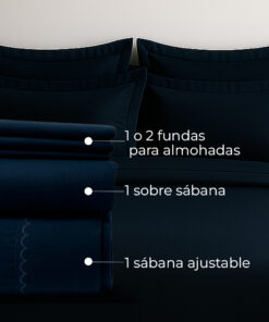 Alternative view of Juego de Sábanas Azul Noche