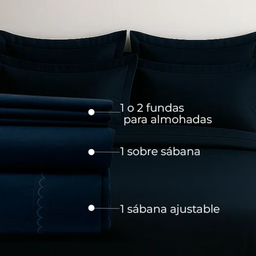 Juego de S banas Azul Noche Casa LiLe