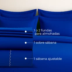 Juego de S banas Azul Rey Casa LiLe