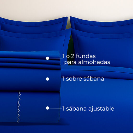 Juego de sábanas azul rey